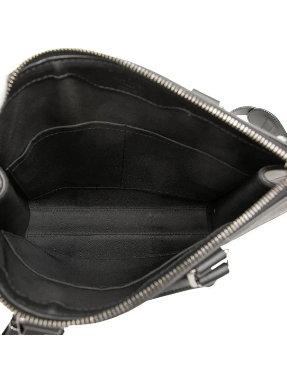 Louis Vuitton Monogram Eclipse Sac Plat Cross 2-Way Shoulder Bag Black Leather